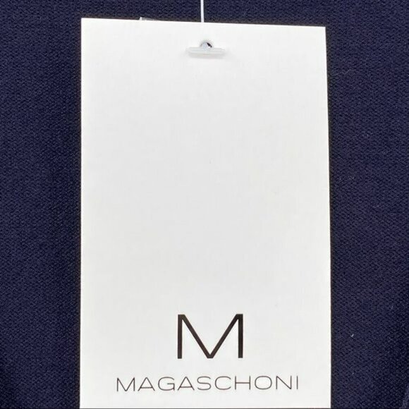 Magaschoni Button Front Navy Blue Cardigan Sweater M Viscose/Nylon Knit - Picture 5 of 8